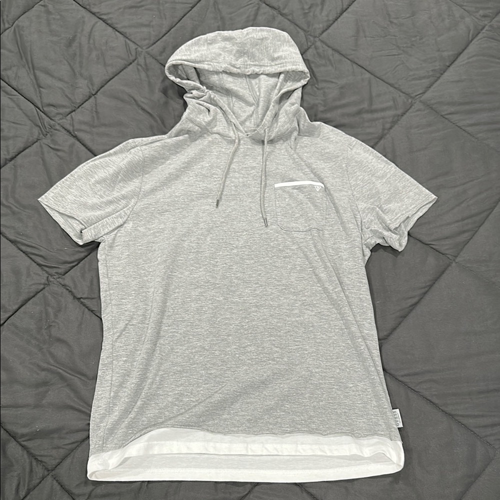 Gray Guess Hooded Men's T-Shirt